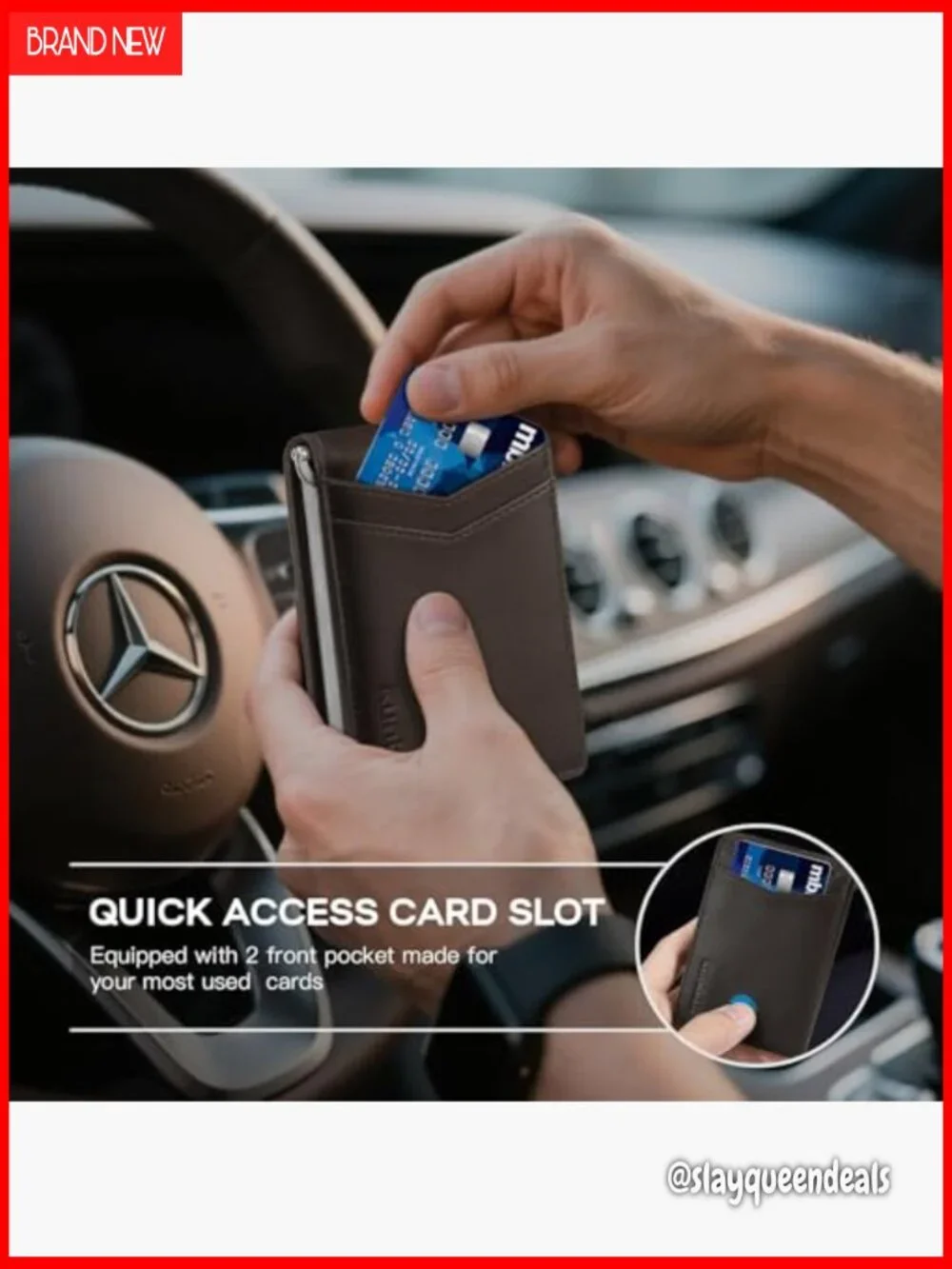 Slim RFID Blocking Money Clip Wallet with 8 Card Holder